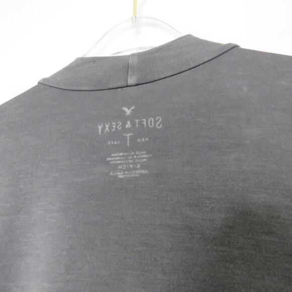 American Eagle Soft & Sexy Open Front Gray Long Sleeve Shirt Casual Small - Picture 4 of 7